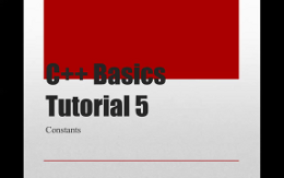 5. Introduction to c++: Constants: Basic Programming for Beginners